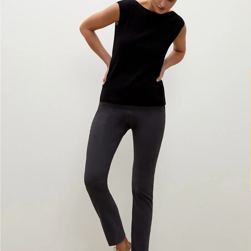 MM Lafleur Black The Foster Cigarette Pants Power Stretch Size 2 Old Money